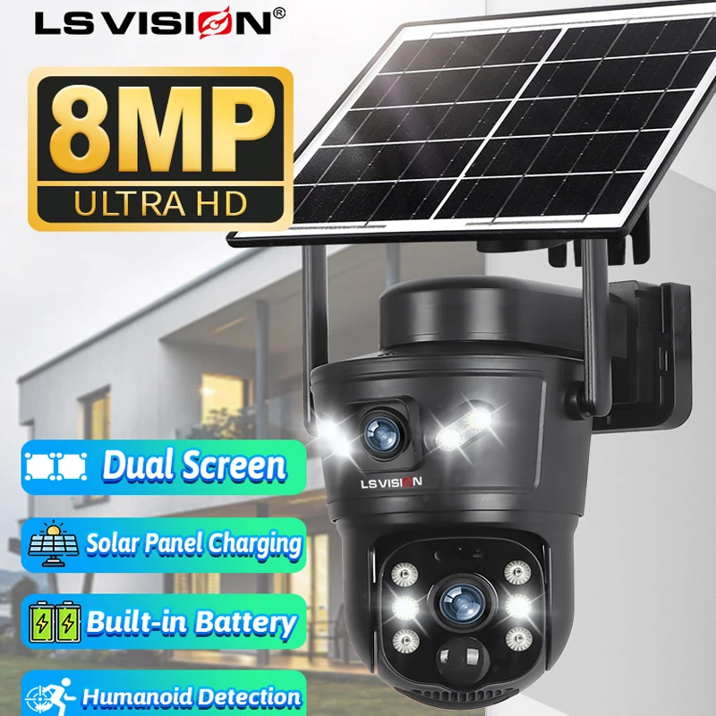 Home Security Wifi Camera - LS VISION 8MP 4G Solar Camera