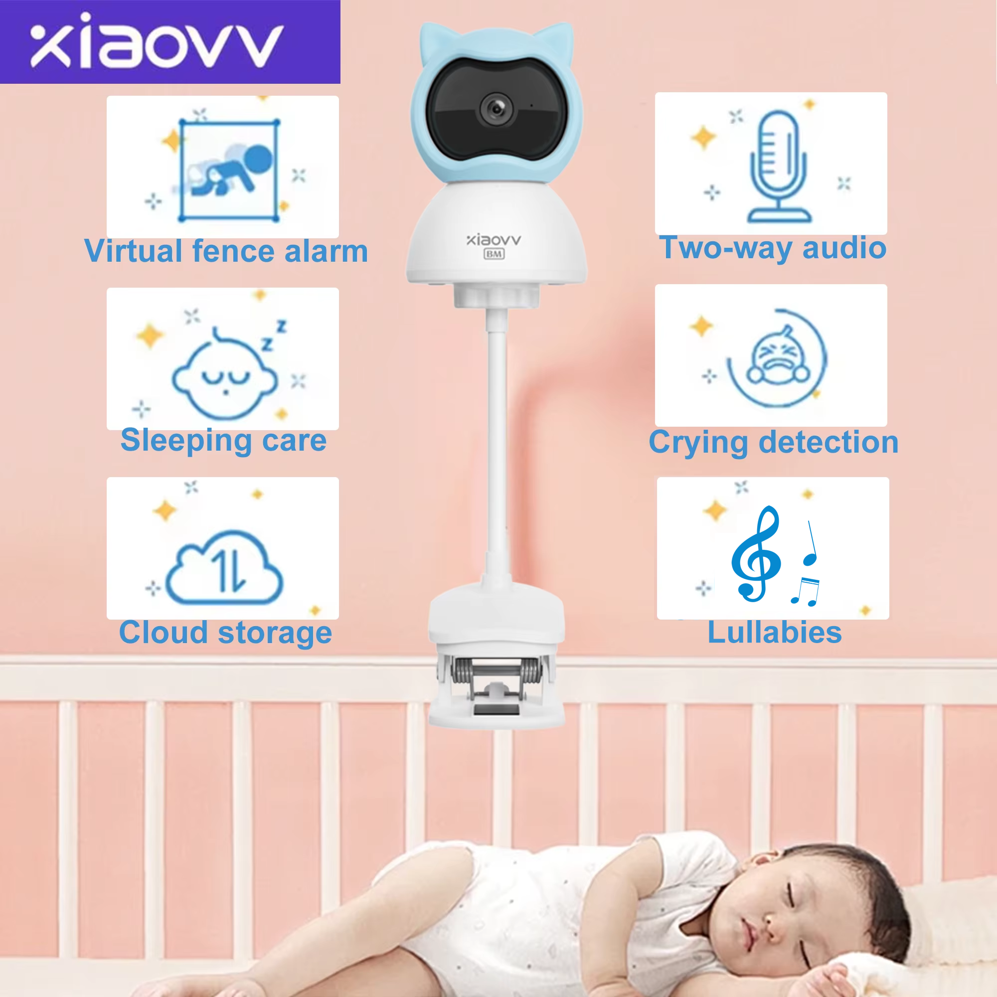 Home Security Installation - 4MP WiFi xiaovv indoor Baby Monitor