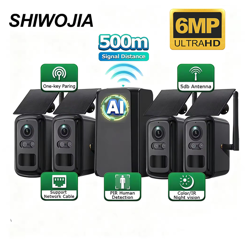 SHIWOJIA 6MP Solar Security Sy - Home Security Cameras No Subscription recensie en prijs