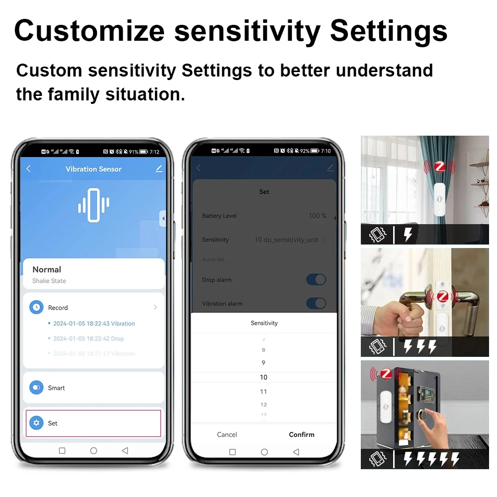 Smart ZigBee Vibration Sensor  - Home Security Technology recensie en prijs