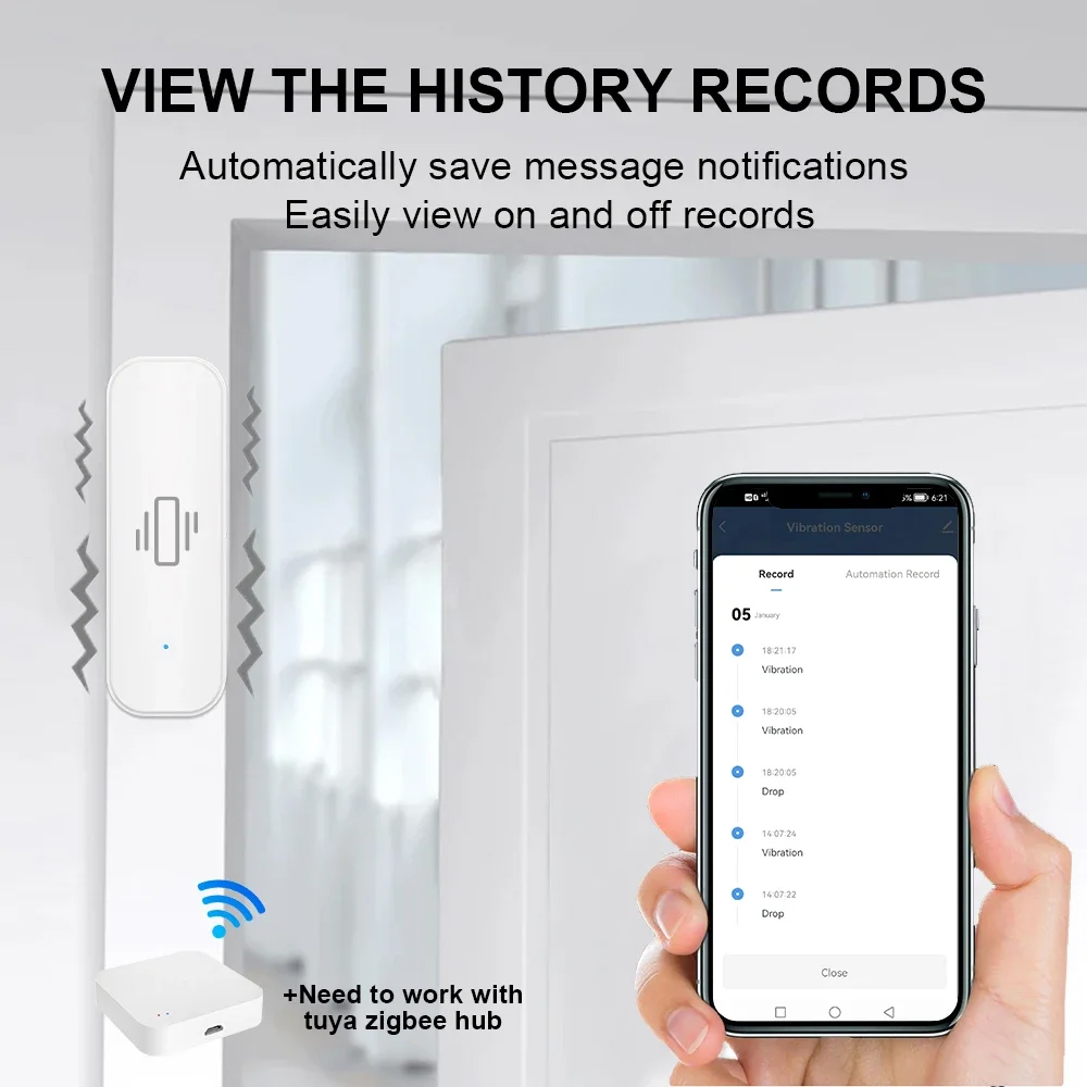 Smart ZigBee Vibration Sensor  - Home Security Technology recensie en prijs