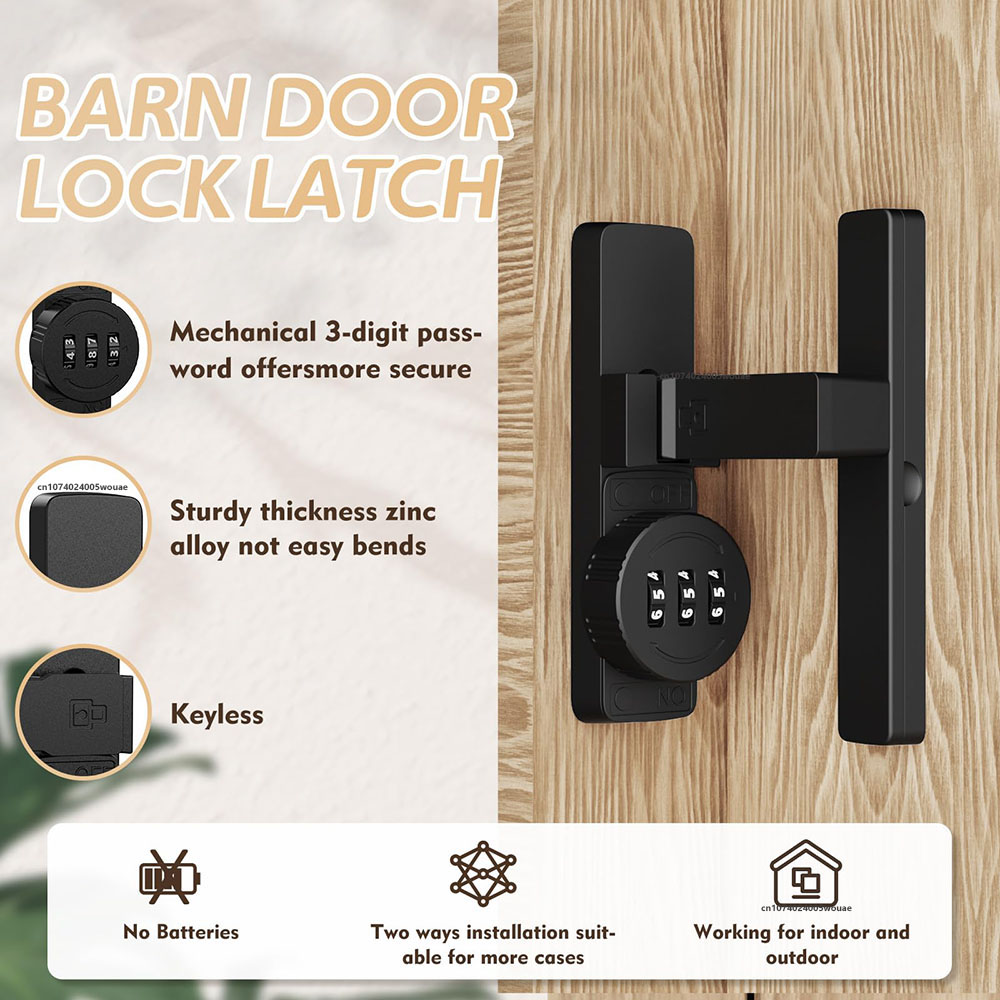 Security Barn Door Lock 3-Digi - Home Security Doors recensie en prijs