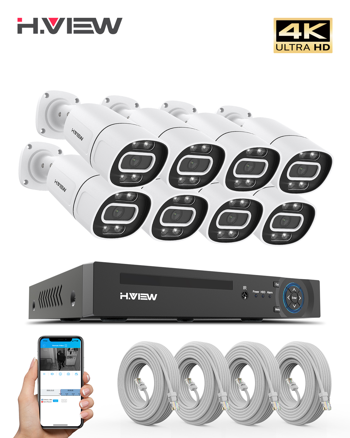 H.View 4K 5Mp 8Mp poe Cctv Sec - Home Security And Camera Systems recensie en prijs