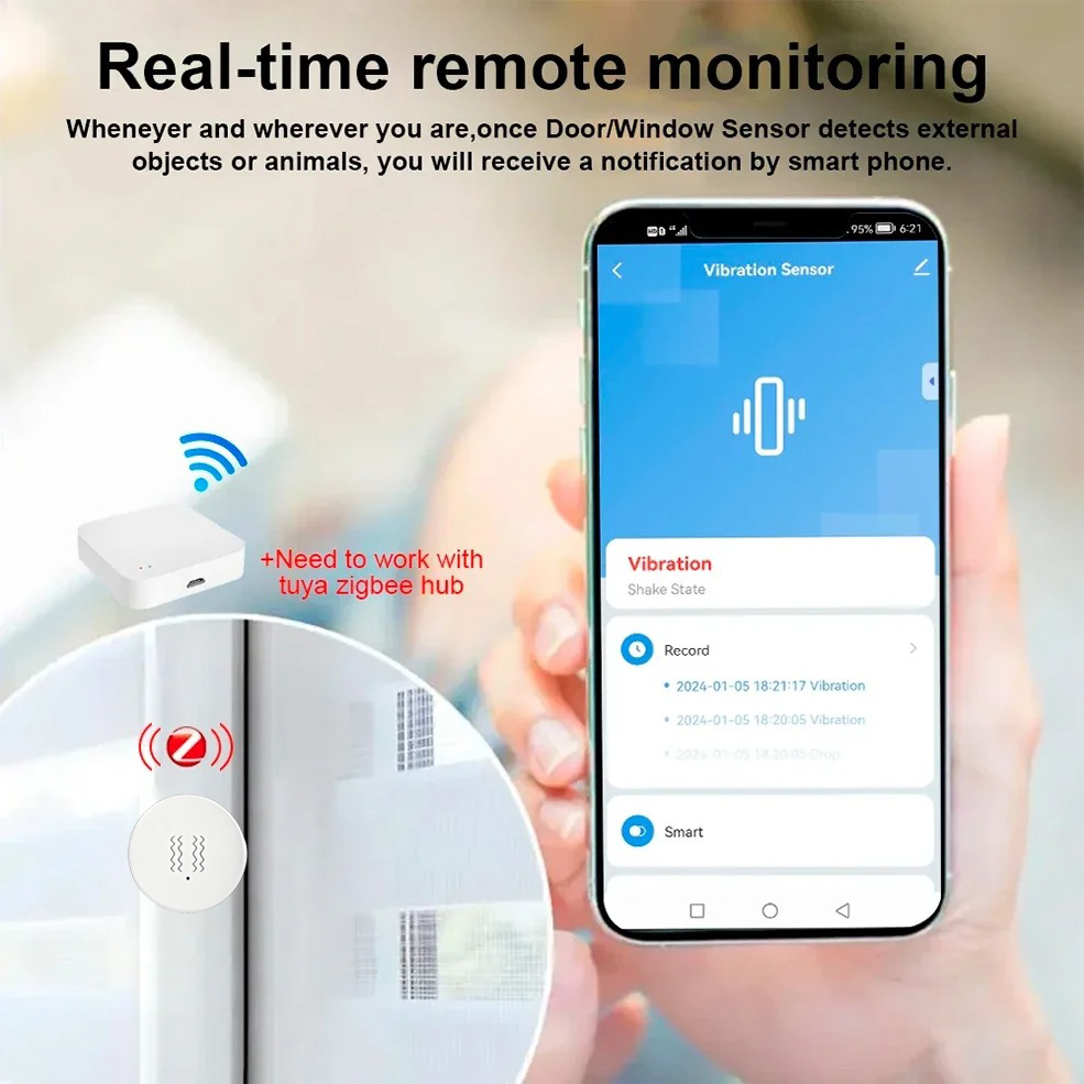 Tuya ZigBee Smart Vibration &  - Home Security Technology recensie en prijs