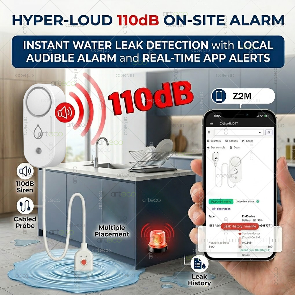 Zigbee Water Leak Detector Sma - Home Security Technology recensie en prijs