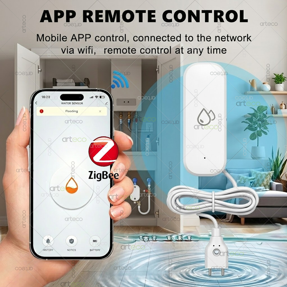Zigbee Water Leak Detector Sma - Home Security Technology recensie en prijs